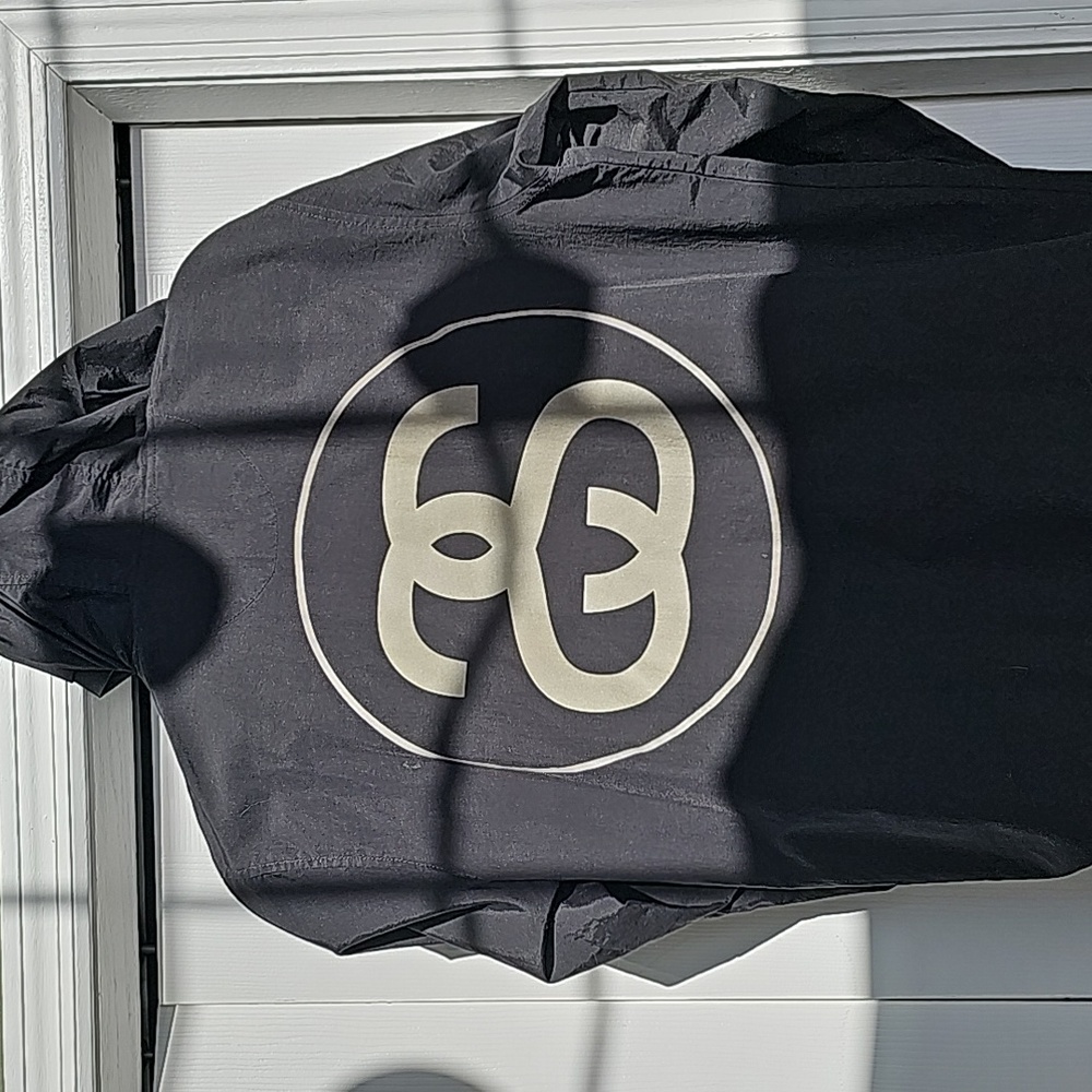 Men Stussy Black Hooded Coaches Jacket S